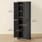 HOMCOM - Armoire de rangement 72 po pour salle à manger - noir-Structure solide en MDF assurant robustesse, stabilité et durabilité 