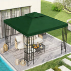 Outsunny - Toit de rechange pour auvent de gazebo carré à 2 niveaux 10 pi L x 10 pi l, vert-Tissu polyester 180g/㎡ avec revêtement PA