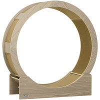 PawHut - Roue pour chat 36 po d’intérieur avec frein, griffoirs - noyer-Le design de soutien assure une rotation plus fluide pour les chats actifs 