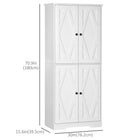 HOMCOM - Armoire de garde-manger de cuisine haute style ferme 71 po - blanc-La surface est facile à essuyer 