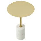 Modway - Lyric Manche Table d’appoint - Laiton blanc-Bloc-notes non-marquage