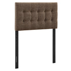 Modway - Emily Tissu tapis Tête de lit jumelée, Moka-Tissu de type lin haut de gamme