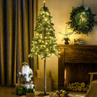 HOMCOM - Sapin de Noël artificiel 6' enneigé avec lumières LED-Il est peu probable que les branches ignifuges prennent feu ou causent de graves dommages domestiques  