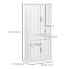 HOMCOM - Armoire de cuisine 72 po avec tiroir et étagères ajustables - blanc-Les étagères réglables sur 3 niveaux dans chaque armoire vous permettent de ranger des objets plus volumineux sans vous soucier de leur taille 