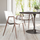 Zuo - Desi Chaise de salle à manger - Blanc/Noyer - Ensemble de 2-Supporte jusqu'à 350 lb