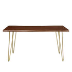 Modway - Ardor Bois d’acacia à bord vivant de 60 po Bois d’acacia Table à manger, Noyer d’or-Confortablement assise 6 personnes