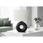 Monarch Specialties - Luminaire - 24 po H Lampe De Table - Céramique Noire - Abat-Jour Ivoire / Crème - Contemporain - Moderne-Un interrupteur rotatif marche/arrêt pratique permet de faire fonctionner une ampoule de 100 W (non incluse) pour éclairer instantanément un salon, un bureau ou une chambre