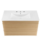 Modway - Render Support mural de 36" Vanette de salle de bain - Oak White-Matchs non inclus