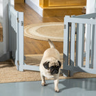 PawHut - Barrière pour chien pliable à 4 panneaux avec porte - gris-Couleur : Gris 