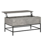 HOMCOM - Table basse relevable avec compartiment de rangement caché - gris-Le design moderne s'adapte à tout décor et se démarque dans votre maison