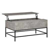 HOMCOM - Table basse relevable avec compartiment de rangement caché - gris-Le design moderne s'adapte à tout décor et se démarque dans votre maison