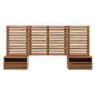 Modway - Render Ensemble 6 pièces : Tête de lit Simple murale et tables de chevet modernes - Noyer-Construction durable en panneaux de particules