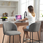 HOMCOM - Tabourets de bar modernes hauteur comptoir 27 po avec dossier - gris foncé - paquet de 2-Repose-pieds intégré pour réduire la pression sur les jambes en position assise 
