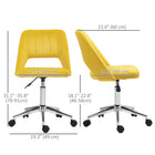 Vinsetto - Chaise d’ordinateur pivotante sans accoudoirs - jaune-Design de dossier ajouré favorisant la circulation de l’air