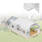 Outsunny - serre tunnel à entrée piétonne 20 pi x 10 pi x 7 pi, blanc-Structure en acier galvanisé renforcé avec revêtement en poudre pour une durabilité longue durée  
