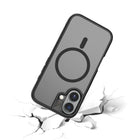 TUFF8 - iPhone 16 Plus -  GlideGuard Mag Rugged Case - Noir fumé-Compatible MagSafe : Les étuis MagSafe TUFF8 sont dotés d'aimants puissants pour un alignement sûr avec n'importe quel chargeur MagSafe et sans fil pour une charge plus rapide et plus facile.