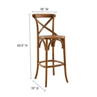 Modway - Gear Tabouret de bar - Noyer-Construction en bois d’orme