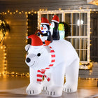 HOMCOM - Décoration de Noël de 7ft avec ours polaire et deux pingouins décoration gonflable - Blanc-Se gonfle automatiquement après la mise sous tension pour une configuration facile 