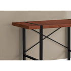 Monarch Specialties - 7656 Bureau 48 po L - Cerise/Metal Noir-La barre métallique en forme de X à l'arrière du bureau offre un soutien et ajoute une touche décorative