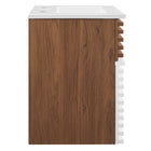 Modway - Render Fixation murale de 18" Vanette de salle de bain - Blanc Noyer Blanc-Tiroir à extension complète