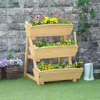 Outsunny - jardinière surélevée à 3 niveaux - 23,5 po x 29,5 po x 30,3 po-Trois zones de culture pour différentes plantes ou méthodes de plantation 
