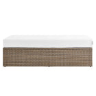 Modway - Convene Terrasse extérieure Ottoman rectangulaire in Cappuccino White-Coussins toutes saisons