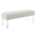 Modway - Prologue Tissé Performance Velvet Ottoman - Blanc-Ottoman en velours