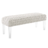 Modway - Prologue Tissé Performance Velvet Ottoman - Blanc-Ottoman en velours
