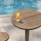 Modway - Neo Rond 31 po Terrasse extérieure Bois Patio Bar Table - Brun Cacao-Utilisation intérieure extérieure
