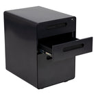 Flash Furniture Classeur ergonomique à 3 tiroirs pour dossiers juridiques et lettres, noir-Tiroir-classeur avec barre de conversion de classement - format lettre, légal, A4, F4