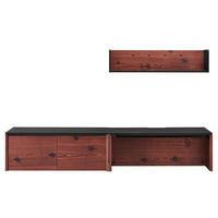 Modway - Kinetic Support mural de 38" Bureau avec armoire et tablette - Black Cherry-Bureau, armoire et tablette murales