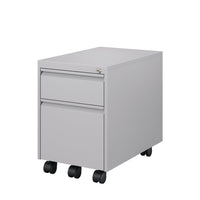 Ceha - Piètement mobile, série MDG, tiroirs boîte-classeur, gris métallique-Sécurité de rangement : Système central verrouillable avec 2 clés pour la tranquillité d'esprit.