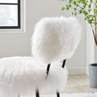 Modway - Skylar Peau de mouton Président - Blanc-Rembourrage en mousse dense