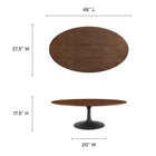 Modway - Lippa Ovale de 48 po Bois Table basse - Noyer noir-Placage en grain de bois et plateau de table en MDF