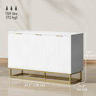 HOMCOM - Buffet 47,2 po L avec 3 portes - blanc-La structure en MDF et métal assure durabilité et entretien facile 