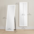 HOMCOM - Miroir pleine longueur à éclairage led 3 couleurs - 21 po l x 64 po H - blanc-Utilisation possible en pose libre ou fixé au mur, offrant une installation polyvalente dans n’importe quelle pièce 