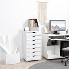 Vinsetto - Armoire de classement mobile format lettre/A4 avec tiroirs et roulettes - blanc-7 tiroirs pour ranger vos fournitures de bureau 
