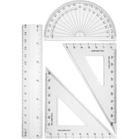 Westcott - Ensemble de géométrie 4 pièces - Transparent-Ensemble de géométrie 4 pièces