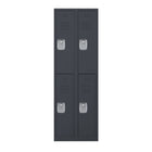 Ceha - Série RH, batterie de 2, casier 2 niveaux avec aérations à persiennes - poignée encastrée, gris graphite-Conçu pour résister à une utilisation intensive quotidienne