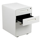 Flash Furniture Classeur ergonomique à verrouillage mobile à 3 tiroir suspendu pour dossiers juridiques et lettres, blanc-Tiroir-classeur avec barre de conversion de classement - format lettre, légal, A4, F4