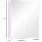 HOMCOM - Armoire à pharmacie murale de salle de bain avec miroir et rangement - lilas clair-Couleur : Lilas clair   