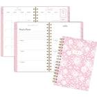 Cambridge - Cherrywood Lane Agenda hebdomadaire/mensuel 2026-2027 - 8 ½ po x 6 po - Peony Lace - bilingue-Reliure à double spirale