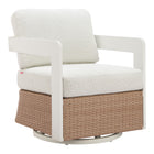 Zuo - Gelo Chaise pivotante - Blanc/Brun-Assemblage requis