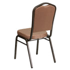 Flash Furniture – Chaise banquet empil Hercules, dos couronne, tissu diamant doré, siège 2,5 po, struct. dorée, 4/pqt-Conception à dossier couronne