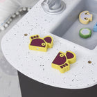 Qaba - Cuisine jouet pour enfants avec micro-ondes et réfrigérateur - brun foncé-Fabriqué à partir de matériaux aux bords lisses et adaptés aux enfants pour un jeu en toute sécurité 