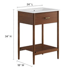Modway - Zaire 24" Vanette de salle de bain - Blanc noyer-Tiroir fixe
