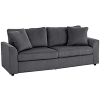 HOMCOM - Canapé 3 places rembourré pour chambre - gris foncé-Le pack de ressorts et l'éponge haute densité assurent un confort d'assise durable 