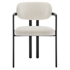 Modway - Elio Tonneau Tissu et métal Chaise à manger - Crème noire-9
