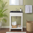 Modway - Altura 24" Vanette de salle de bain - Blanc Noir-Bassin d’évier en céramique intégré