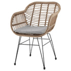 Manhattan Comfort - Ensemble de salon de patio moderne Antibes pour 2 personnes avec table d’appoint - beige et gris - lot de 3-Structure en acier enveloppée de rotin en PVC parfaite pour l'extérieur